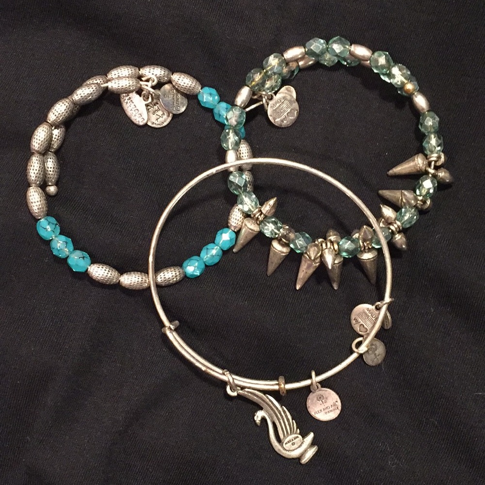 Alex and Ani bracelets - set of 3, swan charm